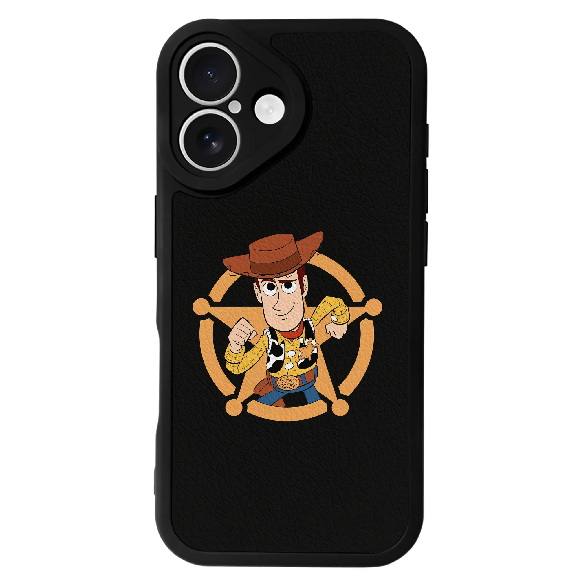 トイ・ストーリー グッズ ウッディ - IPhone 16シリーズ対応 ・ シリコンスマホケース ・ レザー調 ・ 高精度フィット ・ 耐衝撃 ・ ワイヤレス充電対応 ・ 精密カット